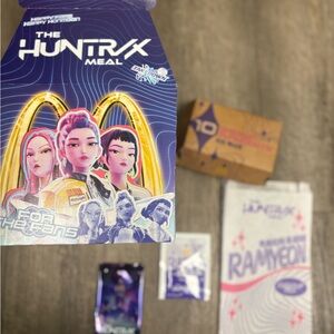 McDonald's KPop Demon Hunters& Saja Boys Meal- box, collectible card, and Ramen